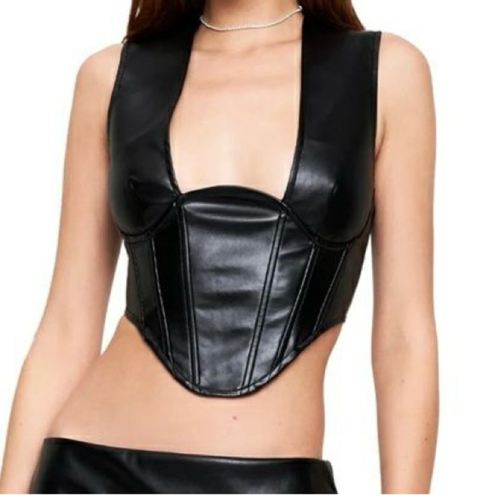 NWT Lioness Y2K Corset - Black Leather